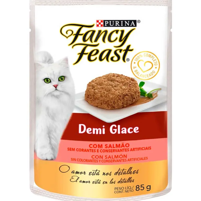 Fancy Feast - Purina Húmedos | Galletas^Alimento húmedo Fancy Feast Demi Glace salmón 85g