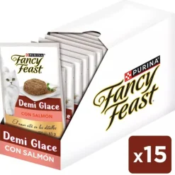 Fancy Feast - Purina Húmedos^Alimento húmedo Fancy Feast Demi Glace salmón 85g PACK 15 Unidades