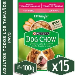 Dog Chow - Purina Húmedos^Alimento húmedo para perro DOG CHOW® Adultos con Pavo sobre 100gr Pack 15 Unidades