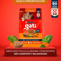 Purina - Gati Adultos (1 A 7 Años)^Alimento seco para gato GATI Adultos Carne y Pollo a la Jardinera 15Kg