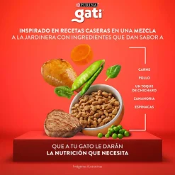 Purina - Gati Adultos (1 A 7 Años)^Alimento seco para gato GATI Adultos Carne y Pollo a la Jardinera 15Kg