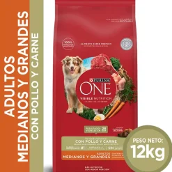 Purina One Adultos (1 A 7 Años)^Alimento seco para perro PURINA® ONE® Adulto Mediano y Grande Pollo y Carne