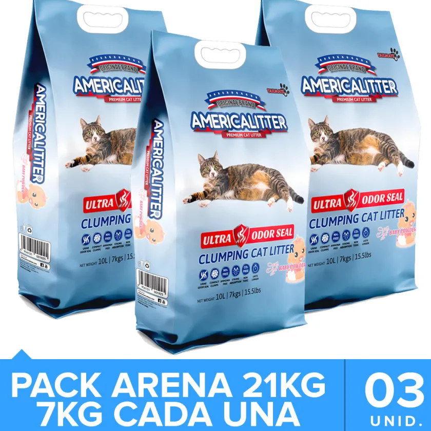 America Litter Arenas^Odor Seal Olor Talco Bebe Pack 21kg