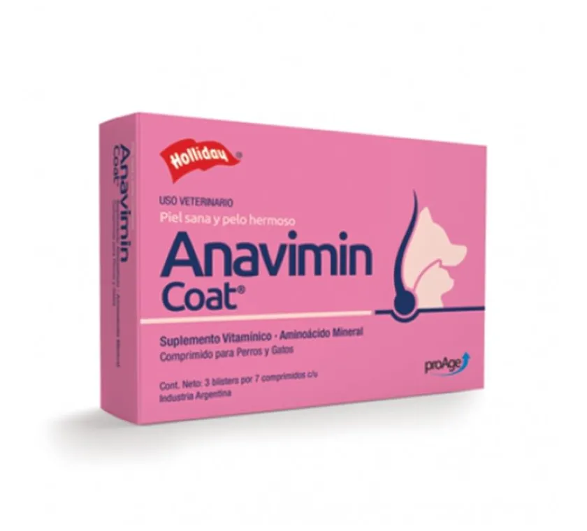 Holliday Vitaminas Y Suplementos^Anavimin Coat Perros y Gatos 21 Comprimidos