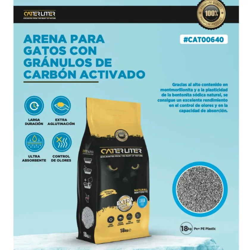 Arenas^Arena para gatos Catter Litter Con Carbón Activado 18kg