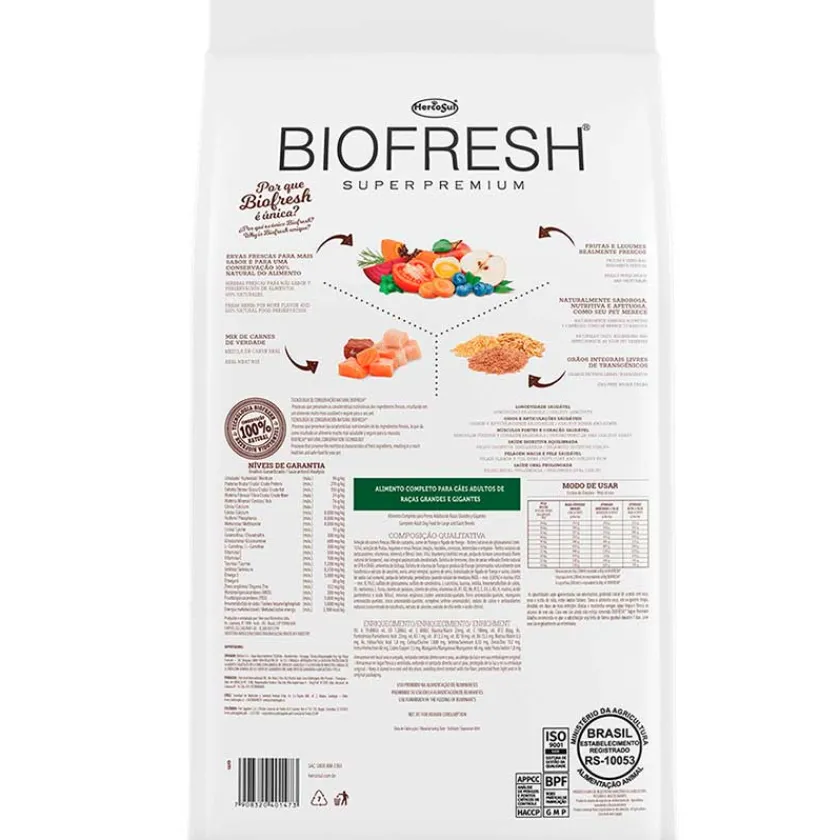 Biofresh Adultos (1 A 7 Años)^Perros Adultos Razas Grandes y Gigantes 15kg