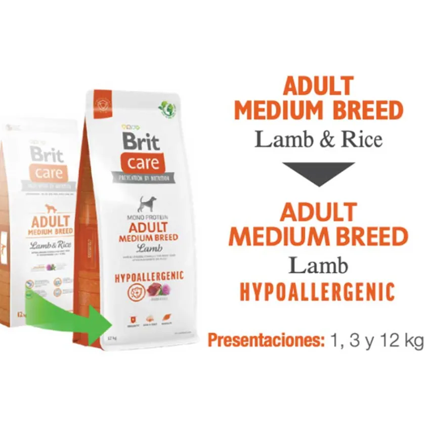 Brit Care Adultos (1 A 7 Años)^Adult Medium Breed Lamb Hypoallergenic 12kg