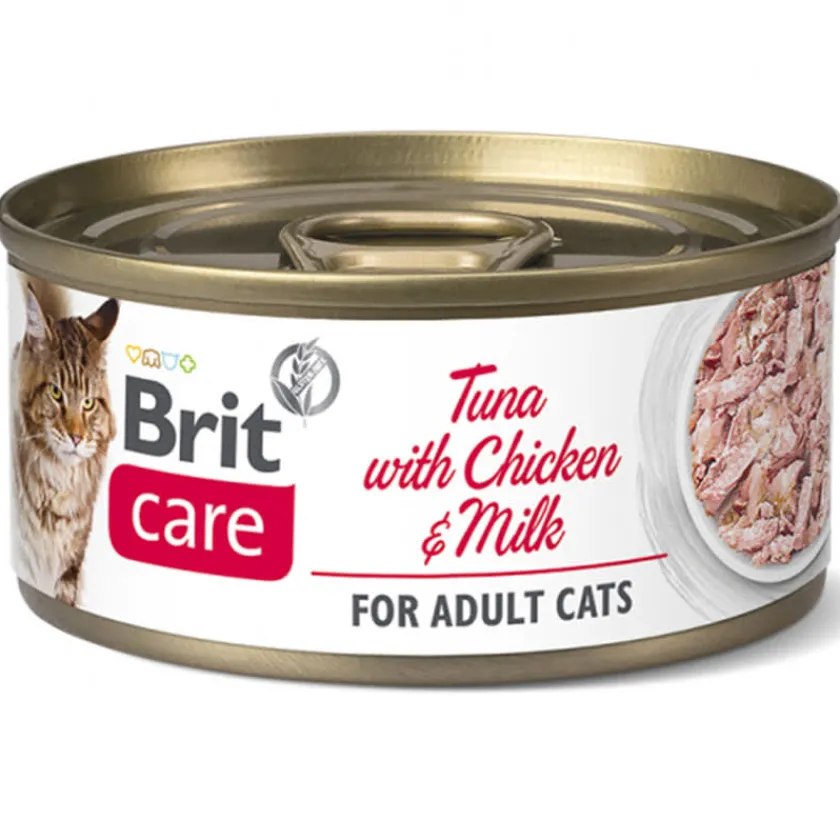 Brit Care Húmedos^Atún, Pollo y Leche 70gr