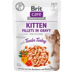 Brit Care Húmedos^Cat Pouch Kitten Sabor Pavo 85gr Pack 6 Unidades