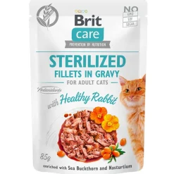 Brit Care Húmedos | Funcionales^Cat Pouch Sterilized Rabbit 85gr