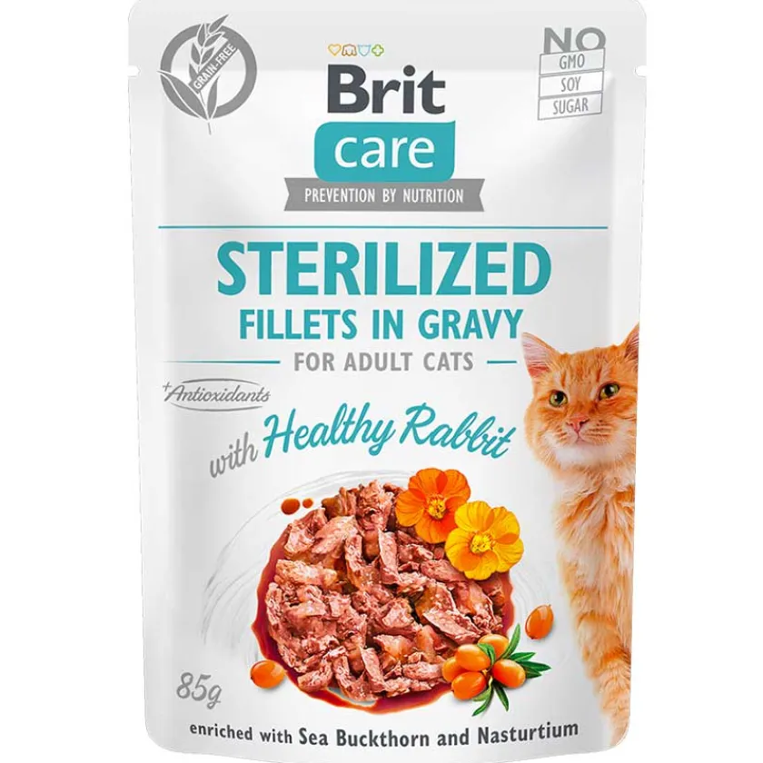 Brit Care Húmedos | Funcionales^Cat Pouch Sterilized Rabbit 85gr