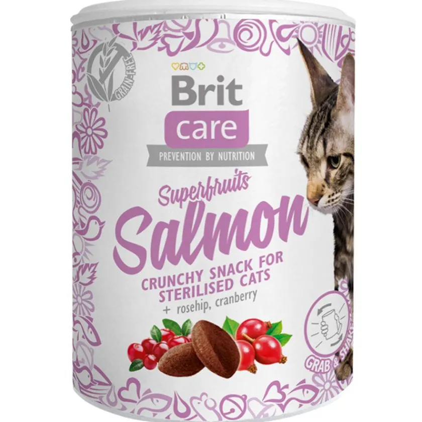 Brit Care Galletas^Cat Snack Superfruits Salmón 100gr