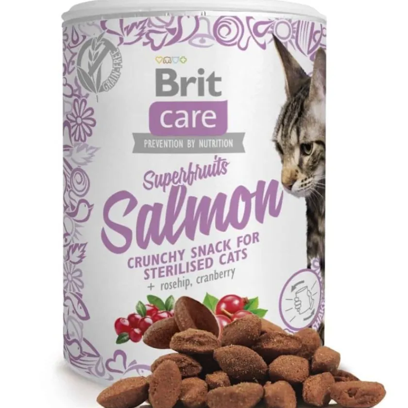 Brit Care Galletas^Cat Snack Superfruits Salmón 100gr