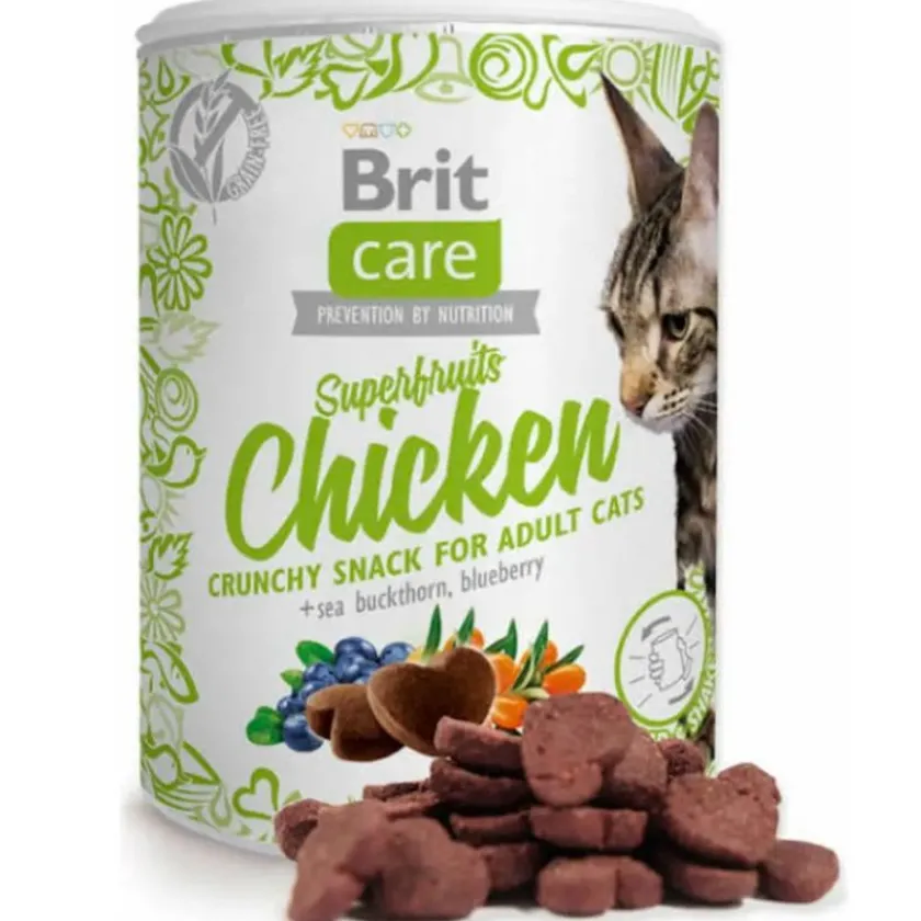 Brit Care Galletas^Cat Snack Superfruits Pollo 100gr