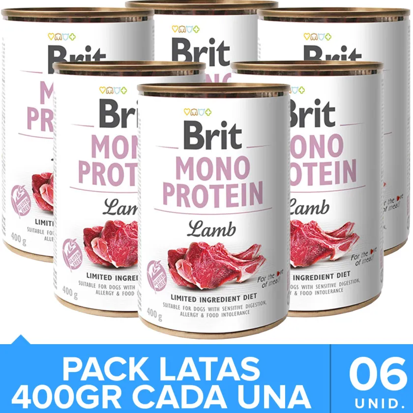 Brit Care Húmedos^Mono Protein Cordero Pack 6 Unidades