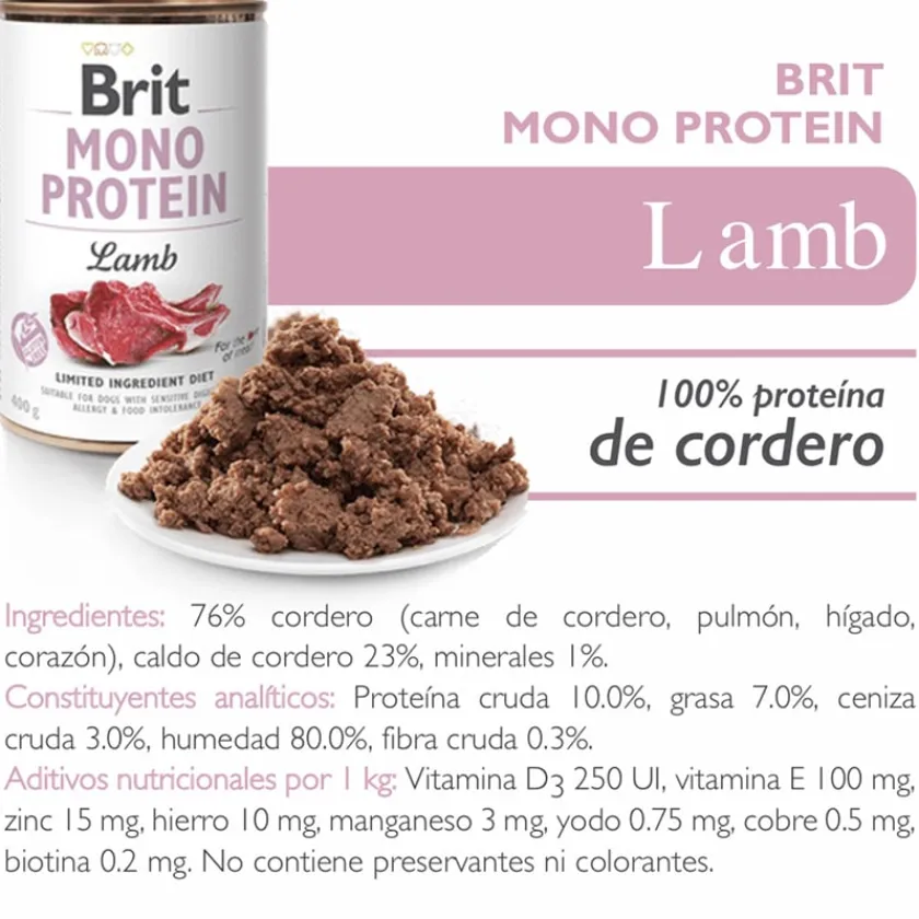 Brit Care Húmedos^Mono Protein Cordero Pack 6 Unidades