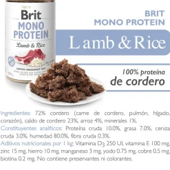 Brit Care Húmedos^Mono Protein Cordero y Arroz Pack 6 Unidades