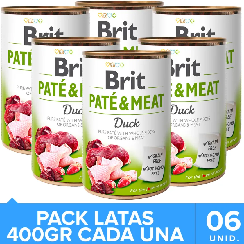 Brit Care Húmedos^Paté & Meat Duck - Pack 6 Unidades