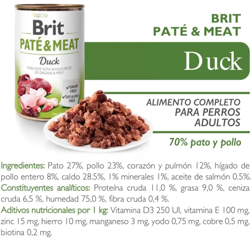Brit Care Húmedos^Paté & Meat Duck 800gr
