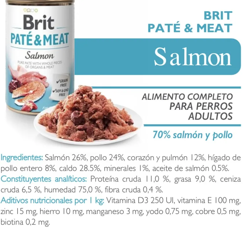 Brit Care Húmedos^Paté & Meat Salmón 800gr