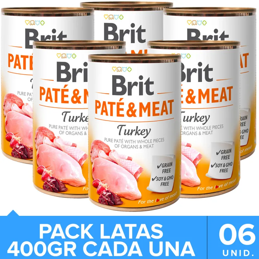 Brit Care Húmedos^Paté & Meat Turkey - Pack 6 Unidades