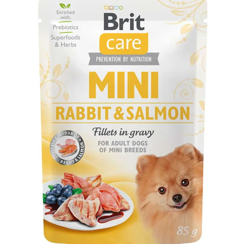 Brit Care Galletas Y Snacks | Adultos (1 A 7 Años)^Pouch Mini Rabbit & Salmon fillets in gravy 85 grs