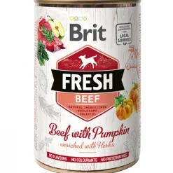 Brit Fresh Húmedos^Perros Carne con Calabaza 400gr