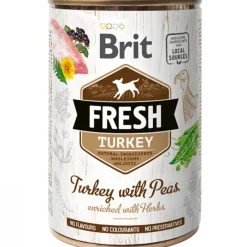 Brit Fresh Húmedos^Perros con Pavo y Guisantes 400gr
