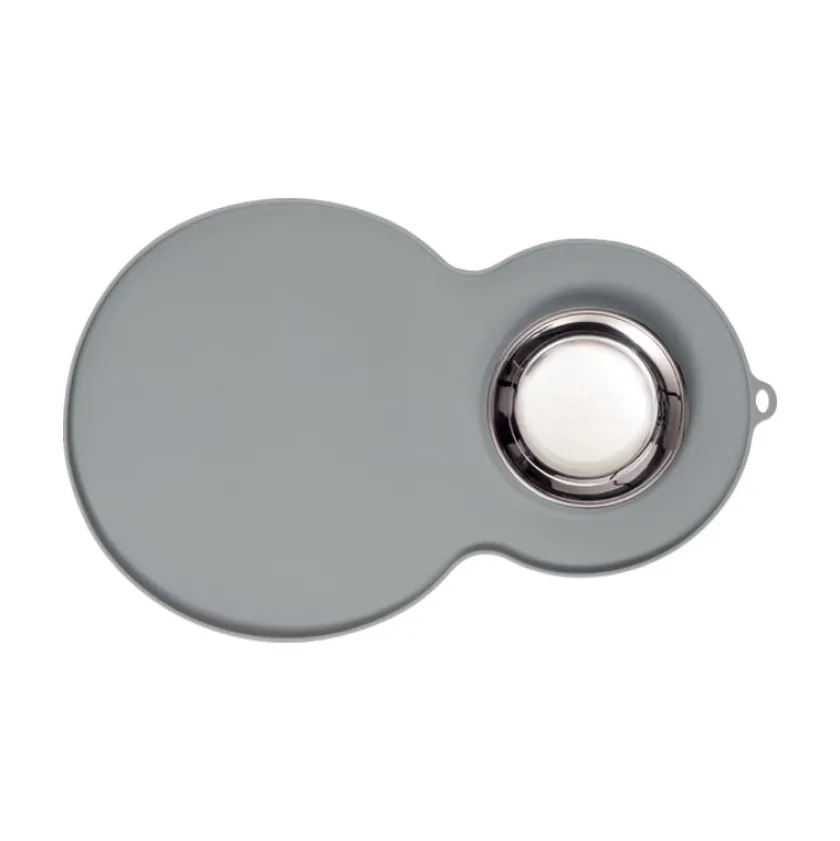 Cat it Comederos Y Fuentes De Agua | Higiene Y Aseo^Alfombra Protectora para Fuente y Plato Gris
