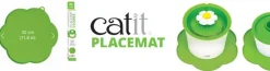 Cat it Comederos Y Fuentes De Agua^Alfombra Protectora para Fuente Verde