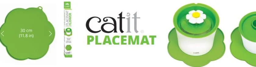 Cat it Comederos Y Fuentes De Agua^Alfombra Protectora para Fuente Verde