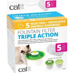 Cat it Comederos Y Fuentes De Agua^Filtros para Fuente Flor 3 Litros 5 Unidades