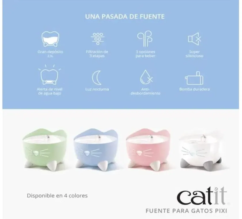 Cat it Comederos Y Fuentes De Agua^Fuente bebedera Pixi 2.5lts Rosa