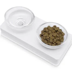 Cat it Comederos Y Fuentes De Agua^Plato de vidrio Base Blanca para gatos
