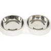 Cat it Comederos Y Fuentes De Agua^Plato Doble Acero Inoxidable con Borde Bajo Color Blanco