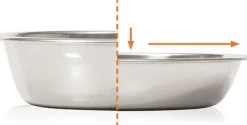 Cat it Comederos Y Fuentes De Agua^Plato Doble Acero Inoxidable con Borde Bajo Color Blanco