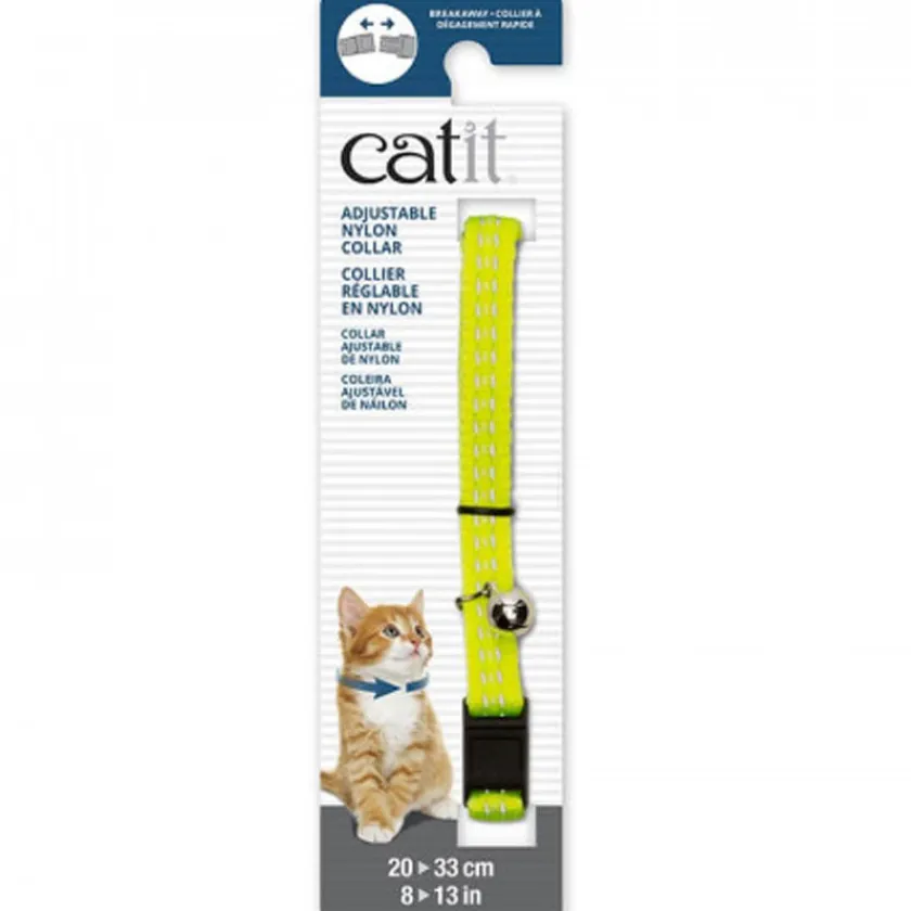 Cat it Arnes, Collares, Correas^Catit Collar Reflectante Ajustable Amarillo para Gatos