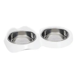 Cat it Comederos Y Fuentes De Agua | Adultos (1 A 7 Años)^Catit Pixi Comedero Doble Borde Bajo