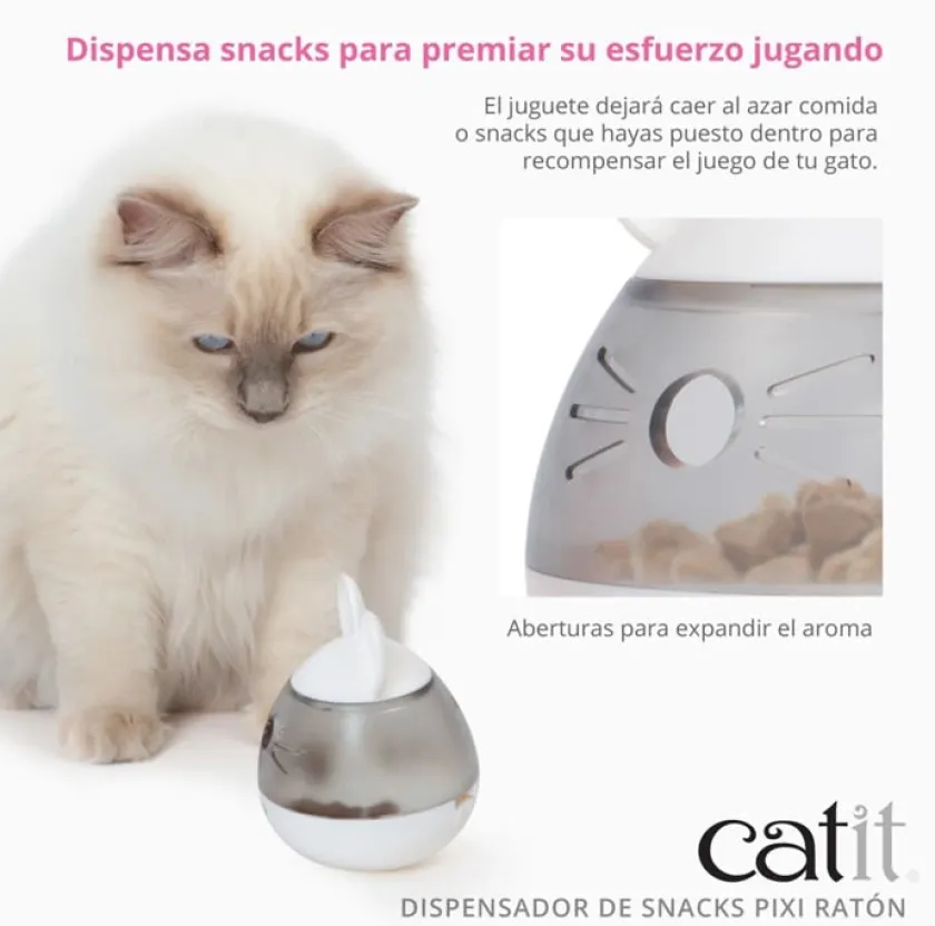 Cat it Comederos Y Fuentes De Agua | Control Peso^Dispensador De Snack Para Gatos Catit PIXI Gallo