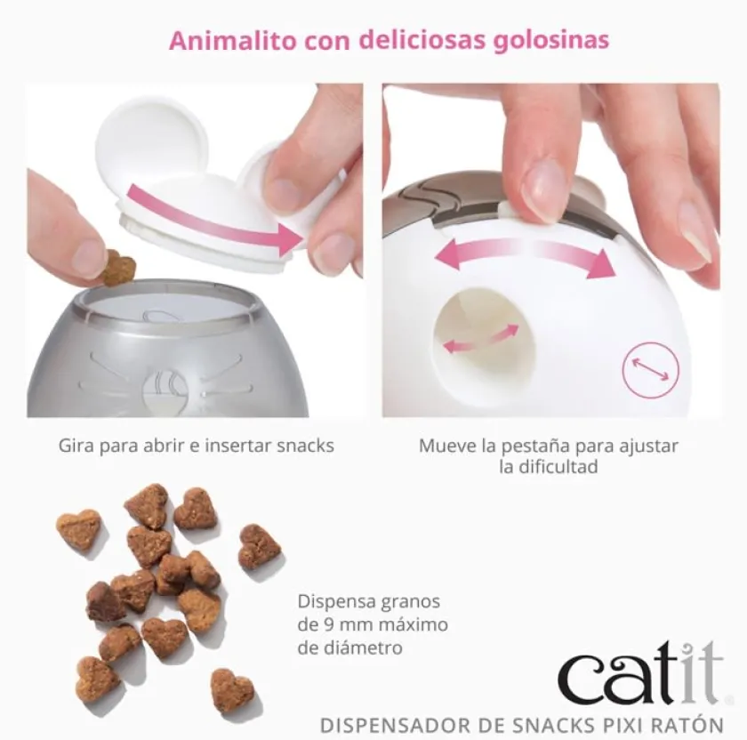Cat it Comederos Y Fuentes De Agua | Control Peso^Dispensador De Snack Para Gatos Catit PIXI Gallo