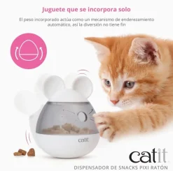 Cat it Comederos Y Fuentes De Agua | Control Peso^Dispensador De Snack Para Gatos Catit PIXI Gallo