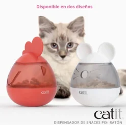 Cat it Comederos Y Fuentes De Agua | Control Peso^Dispensador De Snack Para Gatos Catit PIXI Ratón