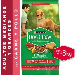 Dog Chow - Purina Adultos (1 A 7 Años)^DOG CHOW Perros Adultos Medianos y Grandes Carne y Pollo 8kg