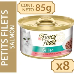 Fancy Feast - Purina Húmedos^Fancy Feast Petit Filetes de Salmón 85gr x 8 Unidades (Grilled Salmon Feast in Gravy)