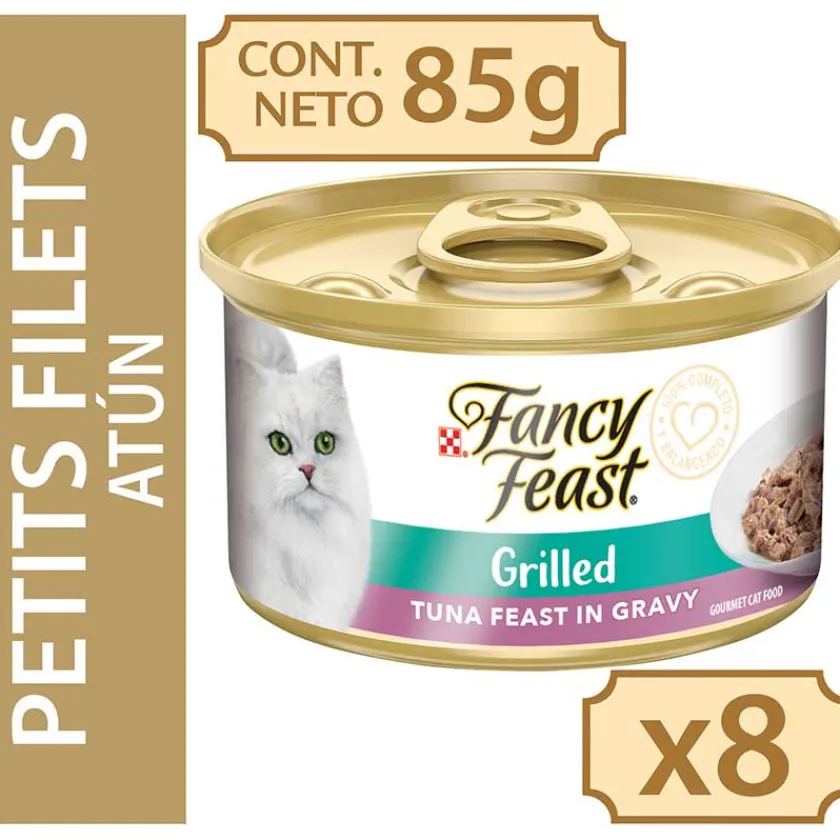 Fancy Feast - Purina Húmedos^Fancy Feast Petit Filetes de Atún 85gr x 8 Unidades (Grilled Tuna Feast in Gravy)