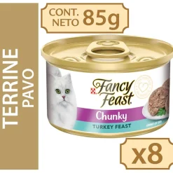 Fancy Feast - Purina Húmedos^Fancy Feast Terrine con Pavo 85gr x 8 Unidades (Chunky Turkey Feast)