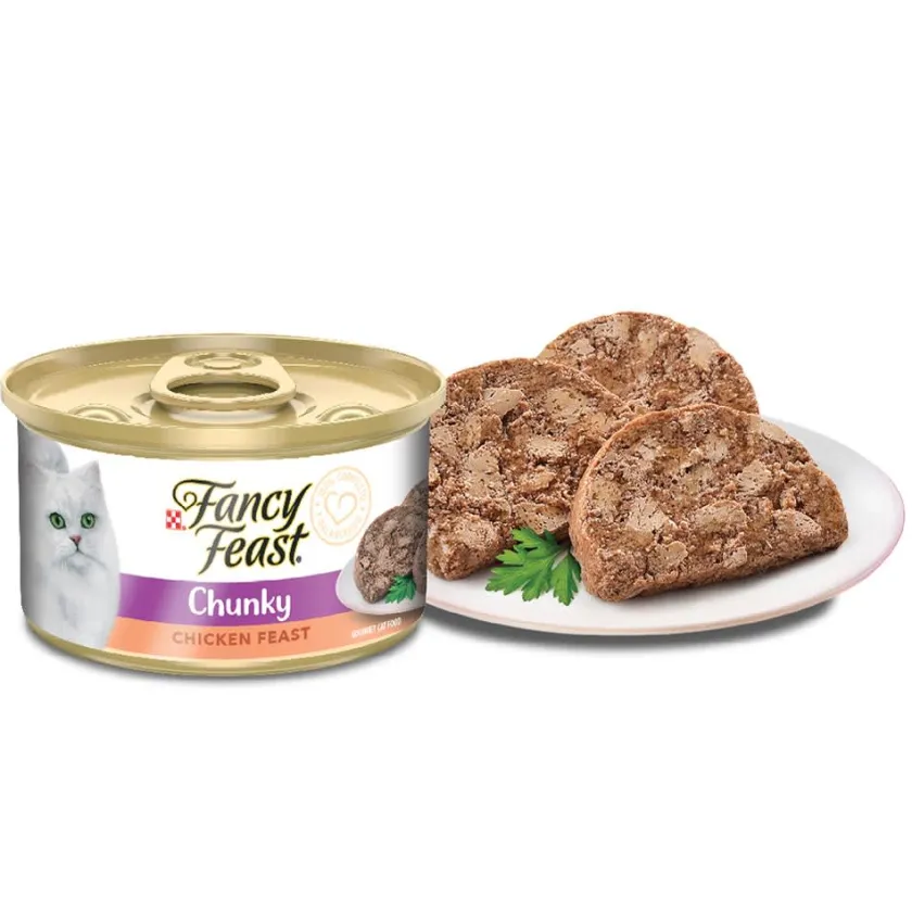 Fancy Feast - Purina Húmedos^Fancy Feast Terrine con Pollo 85gr x 8 Unidades (Chunky Chicken Feast)