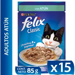 Felix - Purina Húmedos^Felix Adultos Atún en Salsa 85gr Pack 15 Unidades
