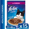 Felix - Purina Húmedos^Felix Adultos Cordero en Salsa 85gr Pack 15 Unidades