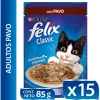 Felix - Purina Húmedos^Felix Adultos Pavo en Salsa 85gr Pack 15 Unidades